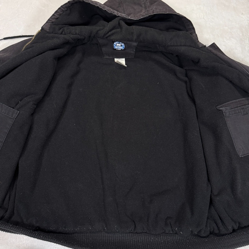 Polar King Jacket Men XL Black Duck Canvas Fleece Lined Insulated Hooded Outdoor - Picture 9 of 10